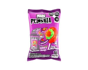 Pelon Peloneta Chamoy/Sandia (18 Count) Mexican Candy Lollipops, Sweet, Savory Snack Bonbon Mangga, Dulces Mexicanos
