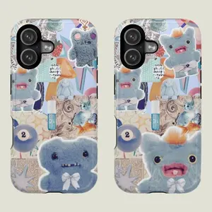 [MAGSAFE AVAILABLE]  Gaptooth Mcgoo Blue Fuggler Phone Case | Pastel Plushcore Weirdcore Aesthetic | Cute Vintage Scrapbook Phone Cover | Cover for Cat Lovers for iPhone X, 11, 12, 13, 14, 15, 16 Series & Galaxy Series – check our available sizes