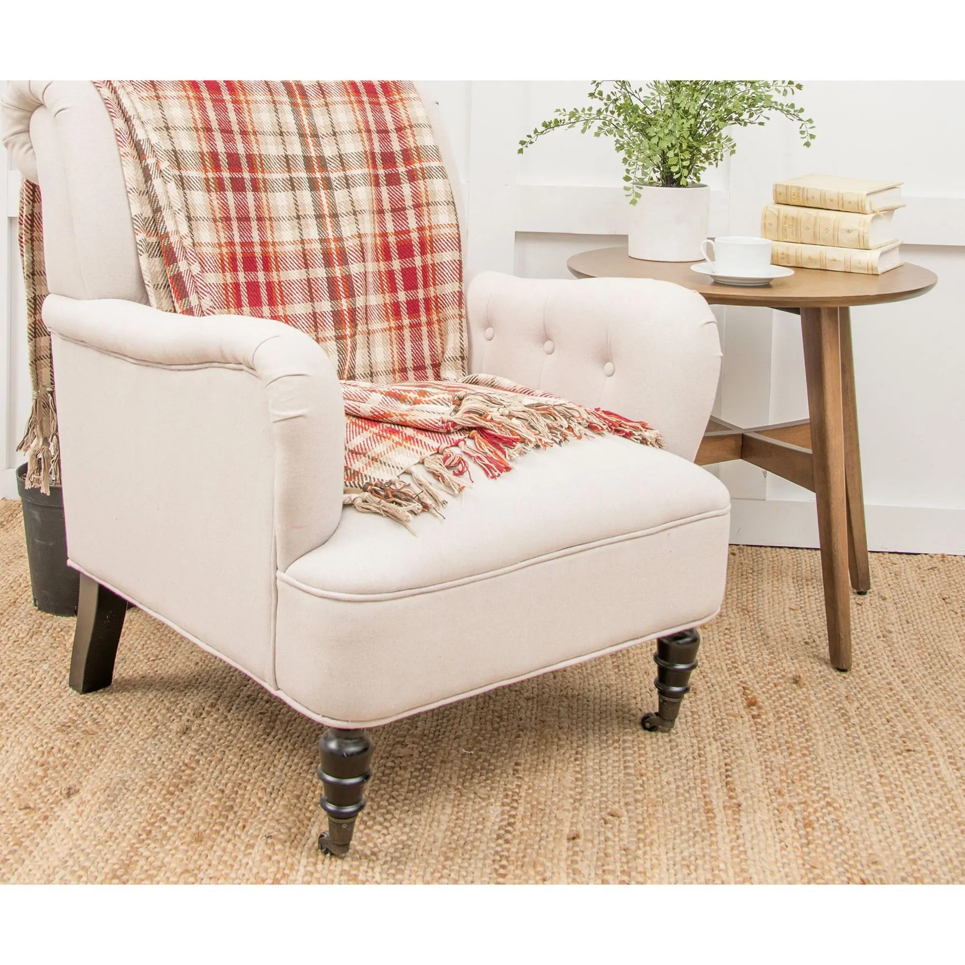 Samuel Plaid Woven Throw Blanket with Fringe by Valerie Samuel Plaid Woven Throw Blanket with Fringe by Valerie