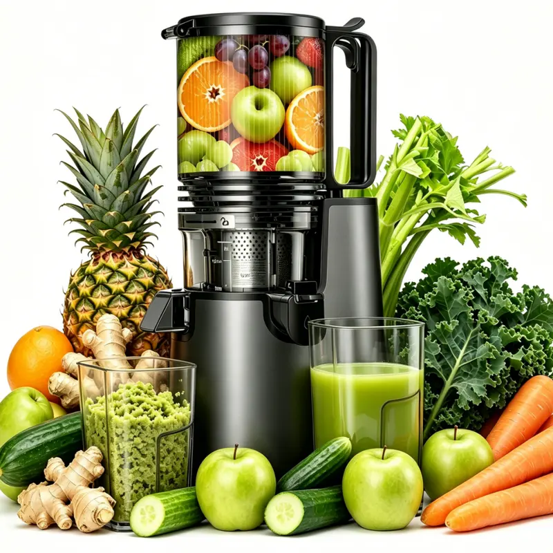 LQZ 350W Cold Press Juicer - Slow Masticating, 5.4 Inch Feed Chute, High Juice Yield, Easy Clean, 55rpm Technology for Whole Fruits & Veggies,Whole Vertical Juicer#backtoschool#sohochic