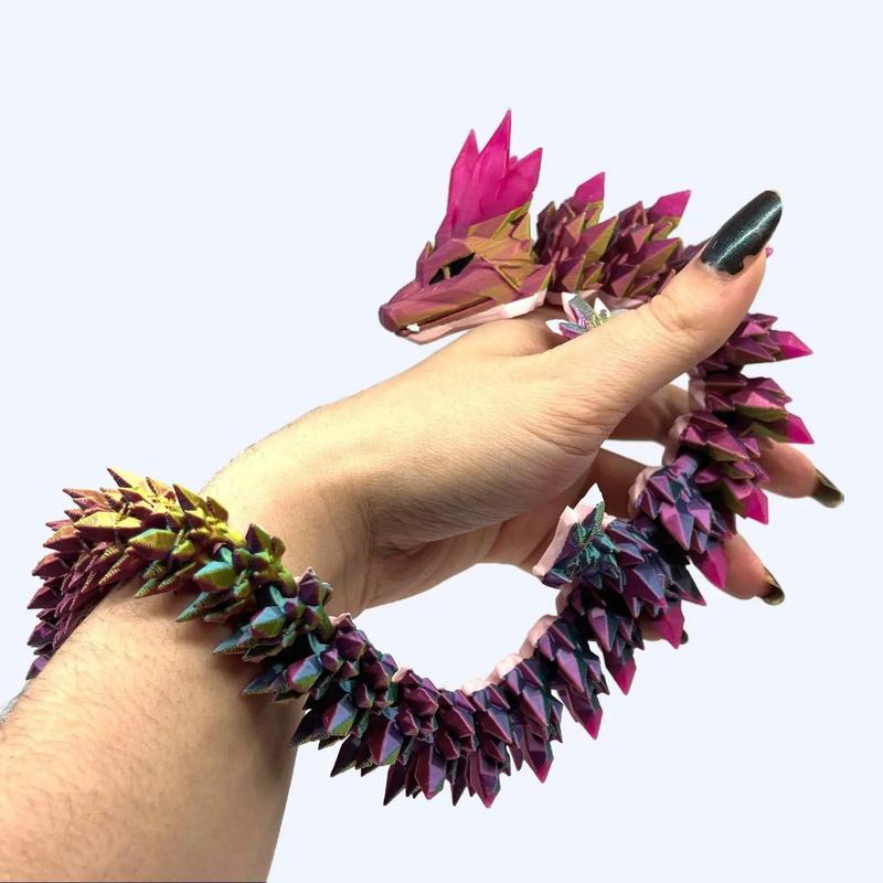 Rainbow Dream Crystal Dragon - Articulated 3d Print,  Fun Fantasy Dragon figurine great gift