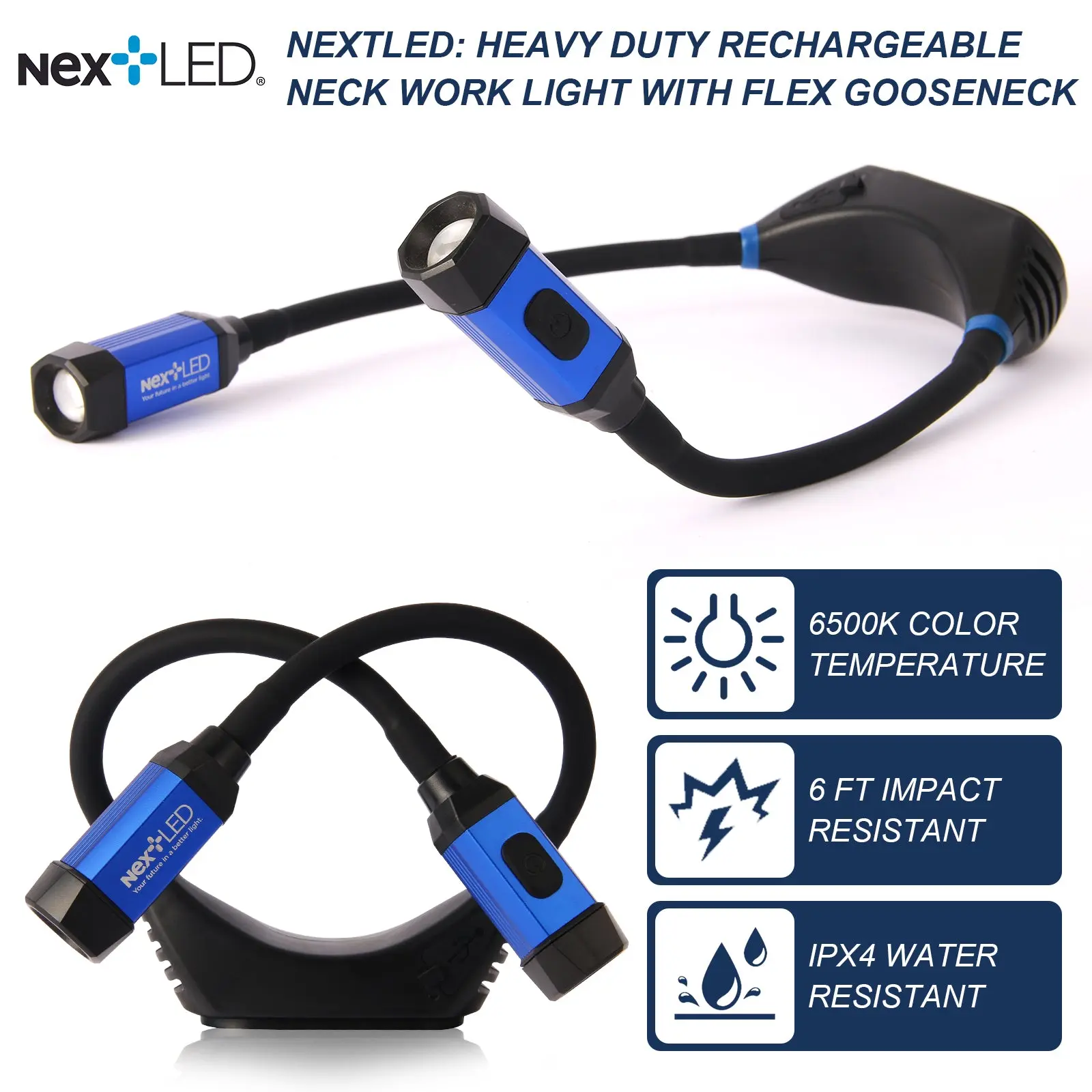 NT-6633 Rechargeable Neck Light With Magnetic Base/Tripod Mount