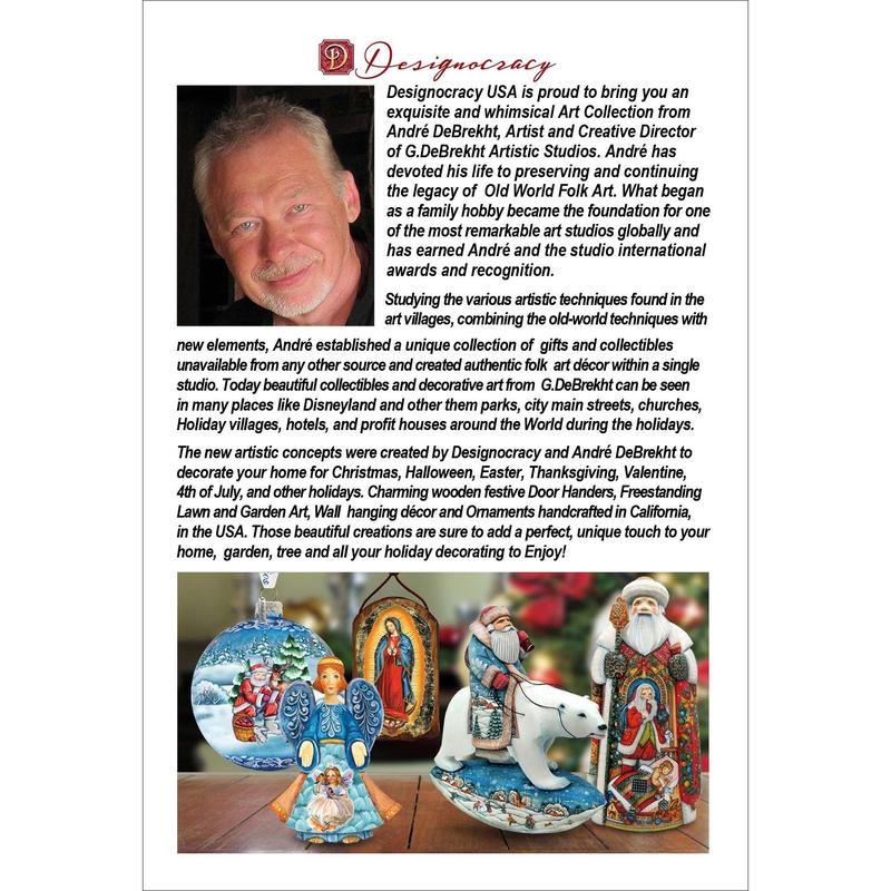 Three Kings Santa Hand-Painted WOODCARVED Masterpiece by G. DeBrekht - Nativity Holiday Decor - 210223SE