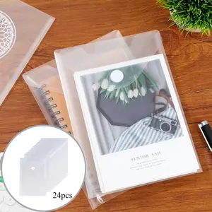 24 Pack Clear Die & Stamp Storage Bag,25×18 cm/9.84×7.08 in Transparent Plastic Folders Cutting Embossing Crafts, Paper Card Craft Organizer