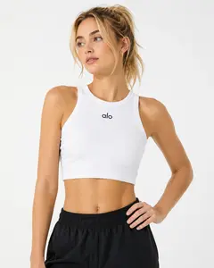 Alo Aspire Tank Tee White Womenswear Tops Casual Short Sleeveless