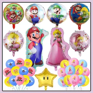 Cartoon Super Bros Birthday Party Decor Marios Helium Latex Balloons Baby Shower Peach Princess Party Supplies Kids Toy Gifts
