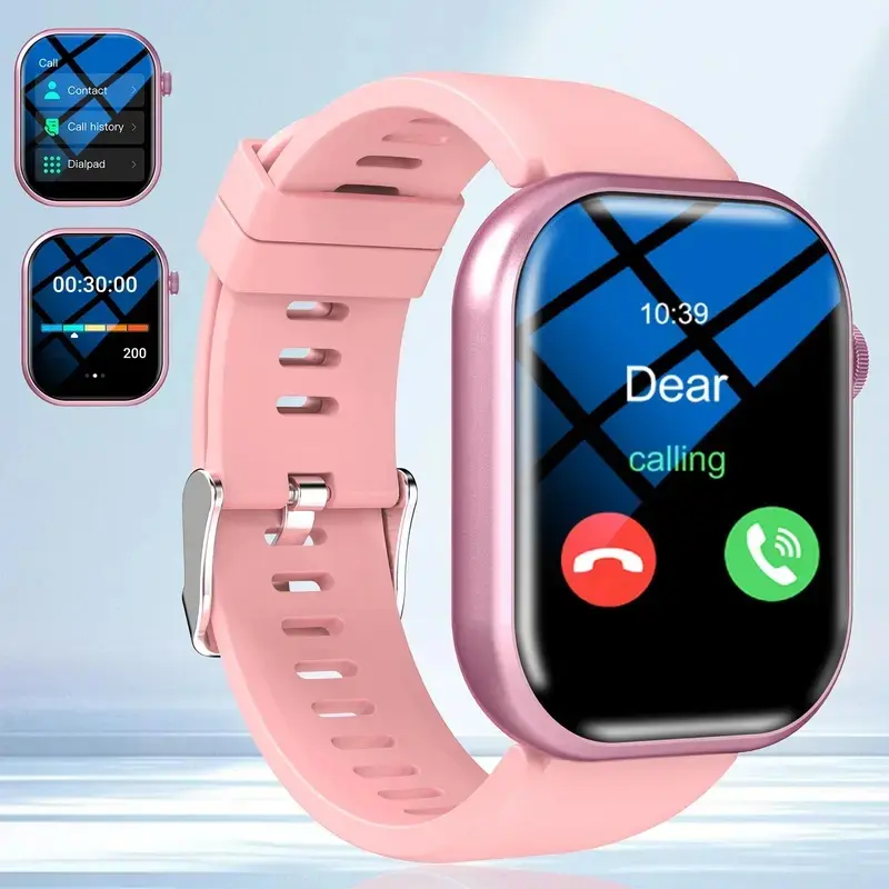 Men Women Multifunctional Smartwatch, Sports Watch Supports Wireless Calling, Call Reminder & Rejection, Message Notifications, Customizable Face, Compatible with iPhone Android, Electronic Watch