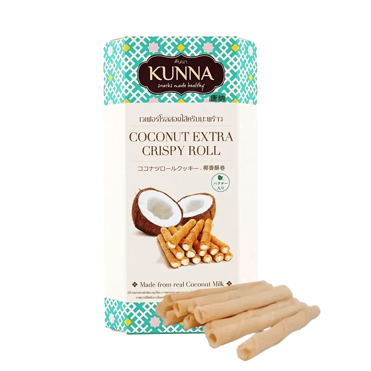 KUNNA Coconut Rolls 70g - Crispy Thai Wafers, Popular Snack from ...