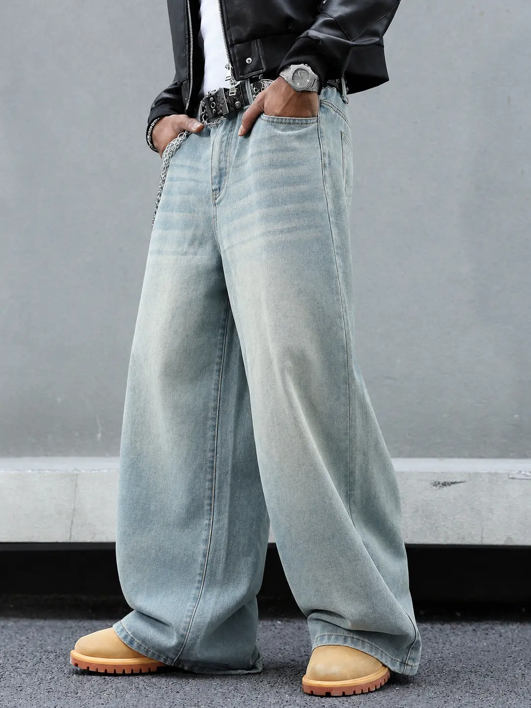 Men Loose Straight Leg Jeans Baggy Fit Denim Pants Y2K Streetwear Casual Wide Cut Jean Trousers Vintage Washed Skater Pants Hip Hop Fashion Denim Bottoms Everyday Oversized Workwear Style Jeans for Men Teen Boys Relaxed Urban Outfit Pants Daily Wear Style