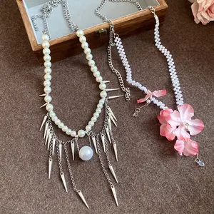 Beaded Fringed Necklace with Matching Sweater Chain - Elegant Style & High-End Appeal for Stylish Accessories