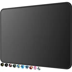 Mouse Pad [30% Larger] with Anti-Fray Stitched Edges, Premium-Textured Waterproof Surface, Non-Slip Rubber Base, Computer & Gaming Mouse Mat for Laptop, Office & Home, 8.5 x 11 in, Black