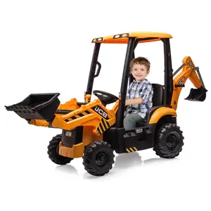GARVEE 12V Licensed JCB Ride On Excavator with Remote Control, Front Loader, Digger, and Four Transformable Forms - Versatile 4 in 1 Excavator Ride On Toy
