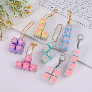 Cat Paw Keycap Keychain, Soft Silicone Mechanical Keyboard Button, Stress Relief Fidget Toy, Cute Desk Accessory, Creative Gift for Friends