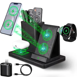 Kingfom Charging Station for Multiple Devices Apple,Apple Watch Charger Stand,iPhone Charging Station,3 in 1 Charging Station Apple,Desk Charging Station,Desk Organizer with Phone Charger Cellphone Smartphone