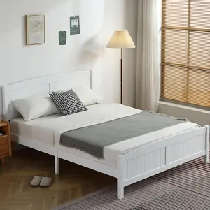 Wood Bedframe Bed Frame with Headboard Bedroom Platform Bed with Footboard, 12 Wood Slat Support, No Box Spring Needed