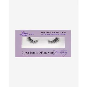 Inviting 3D Faux Mink Sheer Band Half Lash Eyelashes Makeup