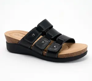 Clarks Collection Leather Slide Sandals - Calenne Lily