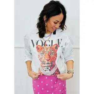 Vogue Cheetah Rhinestone Sweatshirt (Reg. and Plus)