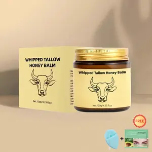 Beef Tallow Honey Moisturizing Balm: Deep Hydration Body Cream, Non-Oily, Gentle Nourishing Formula.