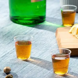 1 Oz Disposable Shot Glasses Clear Plastic Cups, 20-Pack