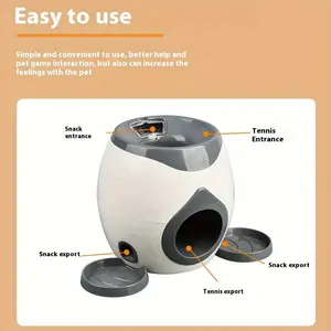 Interactive Dog Training Tennis Ball Pitcher - Pet IQ Treat Dispenser, Automatic Feeder Toy, Durable Plastic Material, No Battery Required