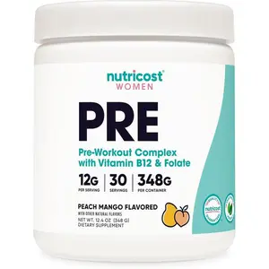 Nutricost Pre-Workout Powder for Women, Peach Mango, 30 Servings