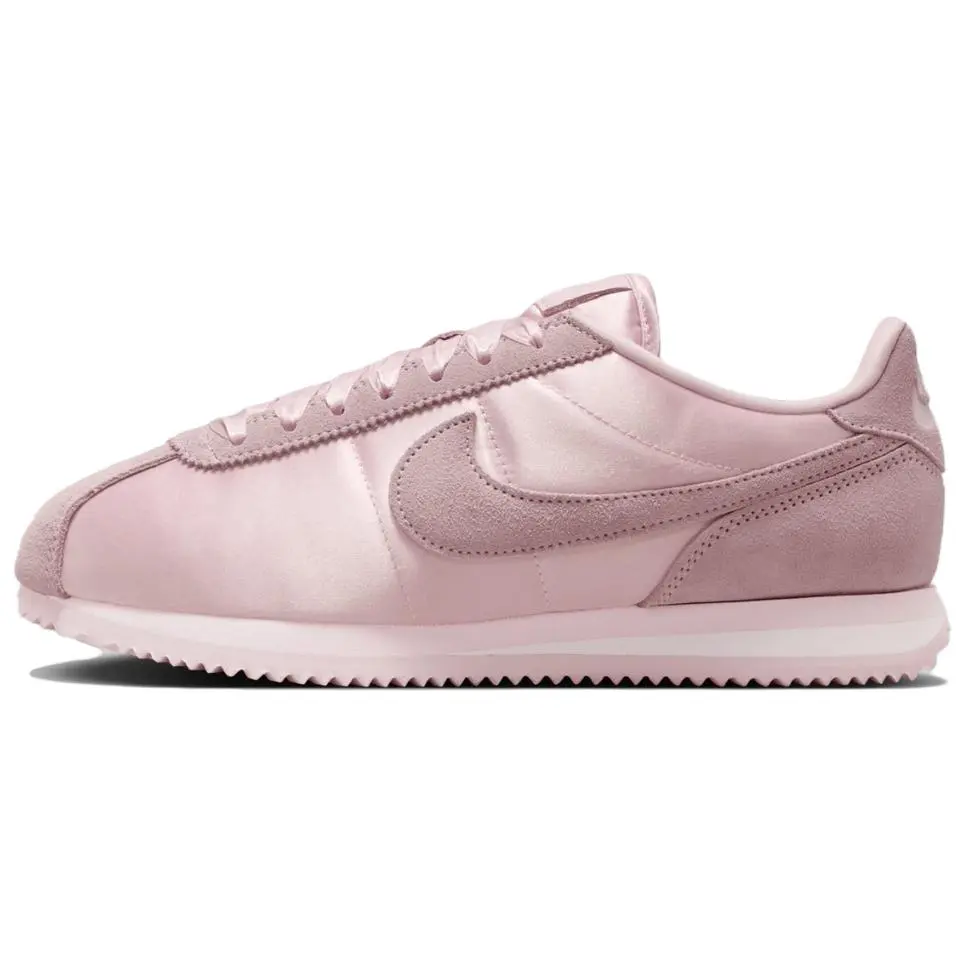 Nike Cortez Textile Satin Soft Pink Versatile Cushioned Breathable Low Top Running Shoes Women's FV5420-600