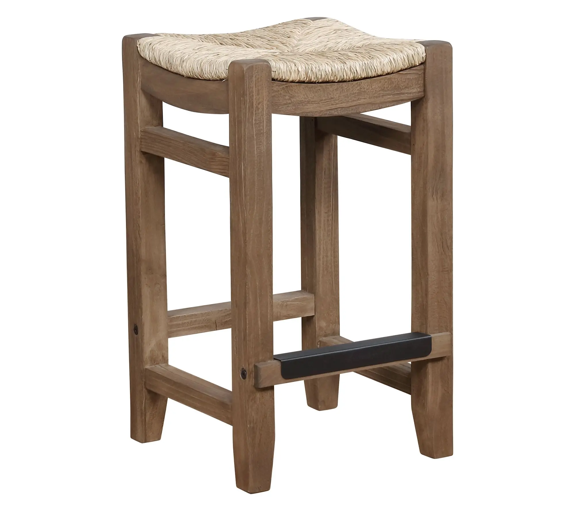 Alaterre Furniture Newport 26" Stool Rush SeatRustic Style