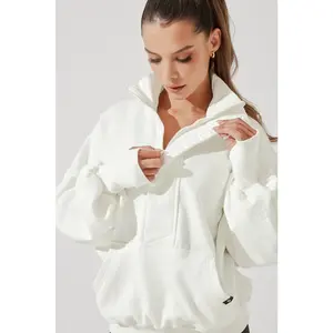 Ooey Gooey Half Zip Sweater - Almond Milk