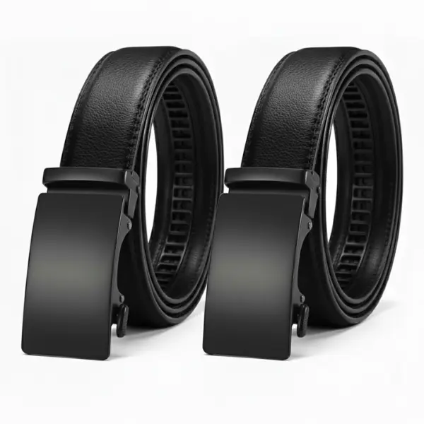 Men's Ratchet Belt 2 Pack – Adjustable Automatic Buckle Leather Belts for  Dress & Casual Wear