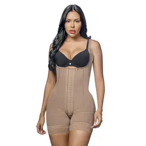 Colombian Powernet Shapewear Bodysuit Ref. LS32 – High Compression Butt-Lifting Shorts Faja with 3-Row Hook Closure & Adjustable Straps