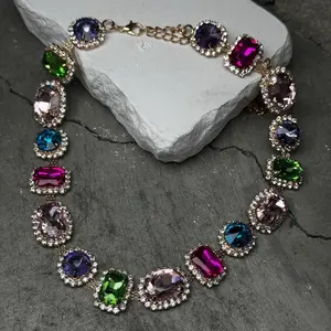 20" Multicolor and Shaped Stone Necklace