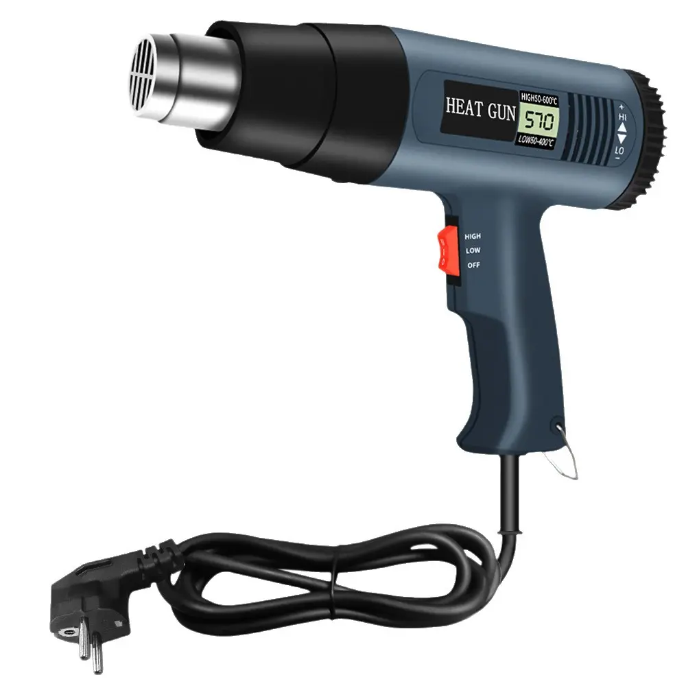 Heat Gun with Digital LCD Display, Handed Hot Air Gun for Vinyl Wrap, Paint Remover, Heat Shrink and Crafts