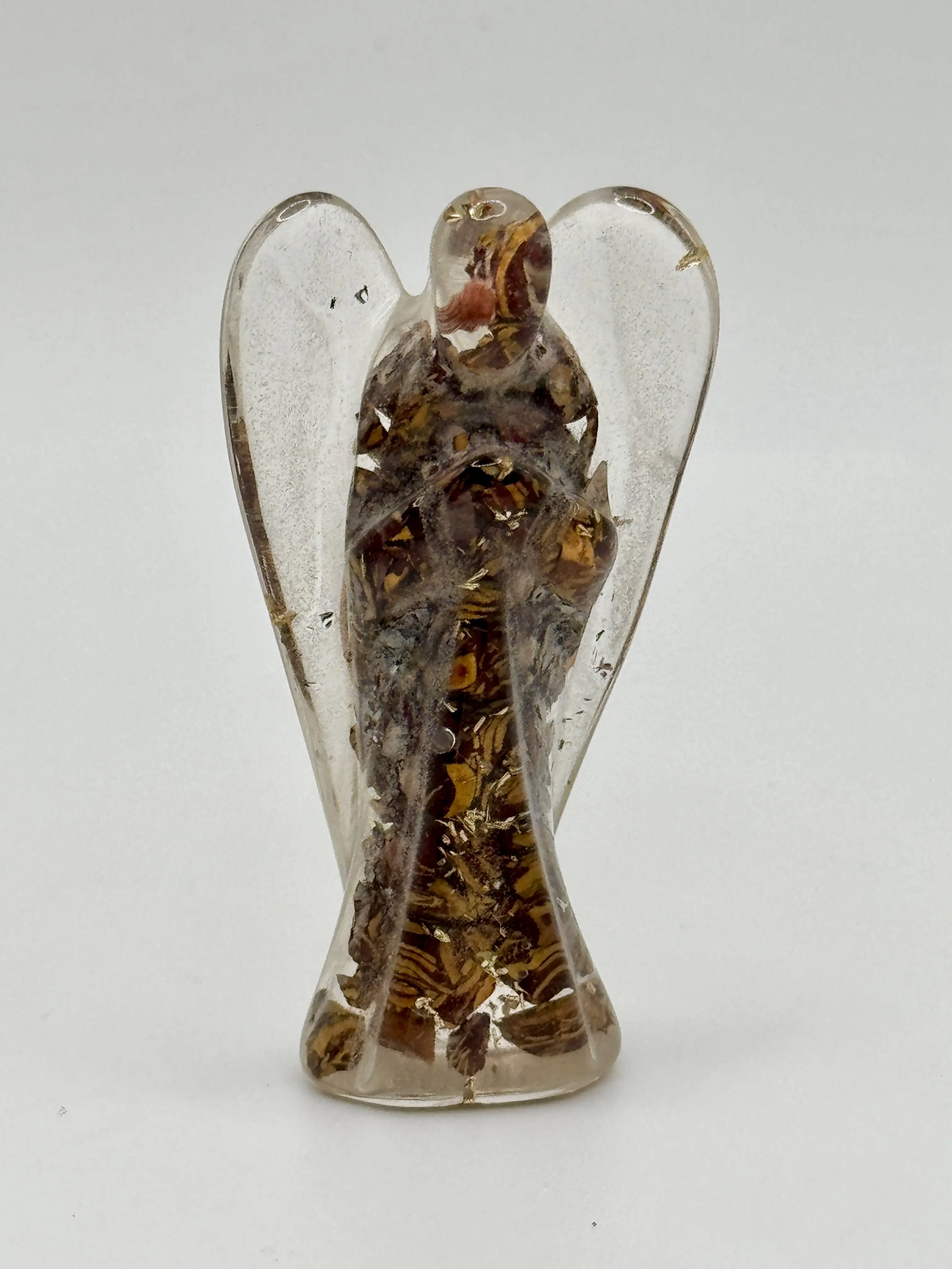 Handmade Script Jasper Orgone Angel | Rare Wisdom Crystal Collector's Decor