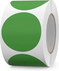 500 count Color Coding Round Stickers 2 Inch Vinyl Green Dot Sticker Removable Writable Circle Labels for Office Inventory Garage Yard  Tag