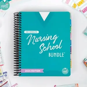Nursing School Complete Study Bundle 2026 | Spiral Bound 350+ Pages NCLEX Prep, Med Surg, Pharm, Pediatrics, Fundamentals Guide