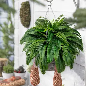 Large Artificial Boston Fern Set, Indoor Plant, Home Decor Accessory, Home Office Garden Yard Decor, Versatile Wedding Anniversary Holiday Decoration