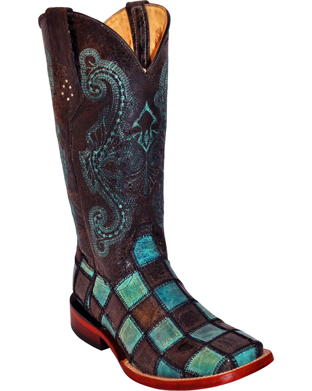 Ferrini Women's Women'S Patchwork Western Boot Square Toe - 8139350