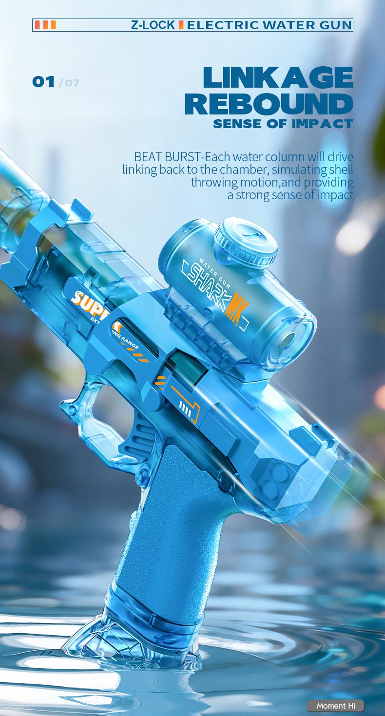 2026 Ultimate Battle Powerful Electric Water Gun, IP67 Waterproof, Automatic Squirt Pistol with Glowing Realistic Muzzle 320cc Strong Outdoor Toy forKids, Summer Fun Water Gun