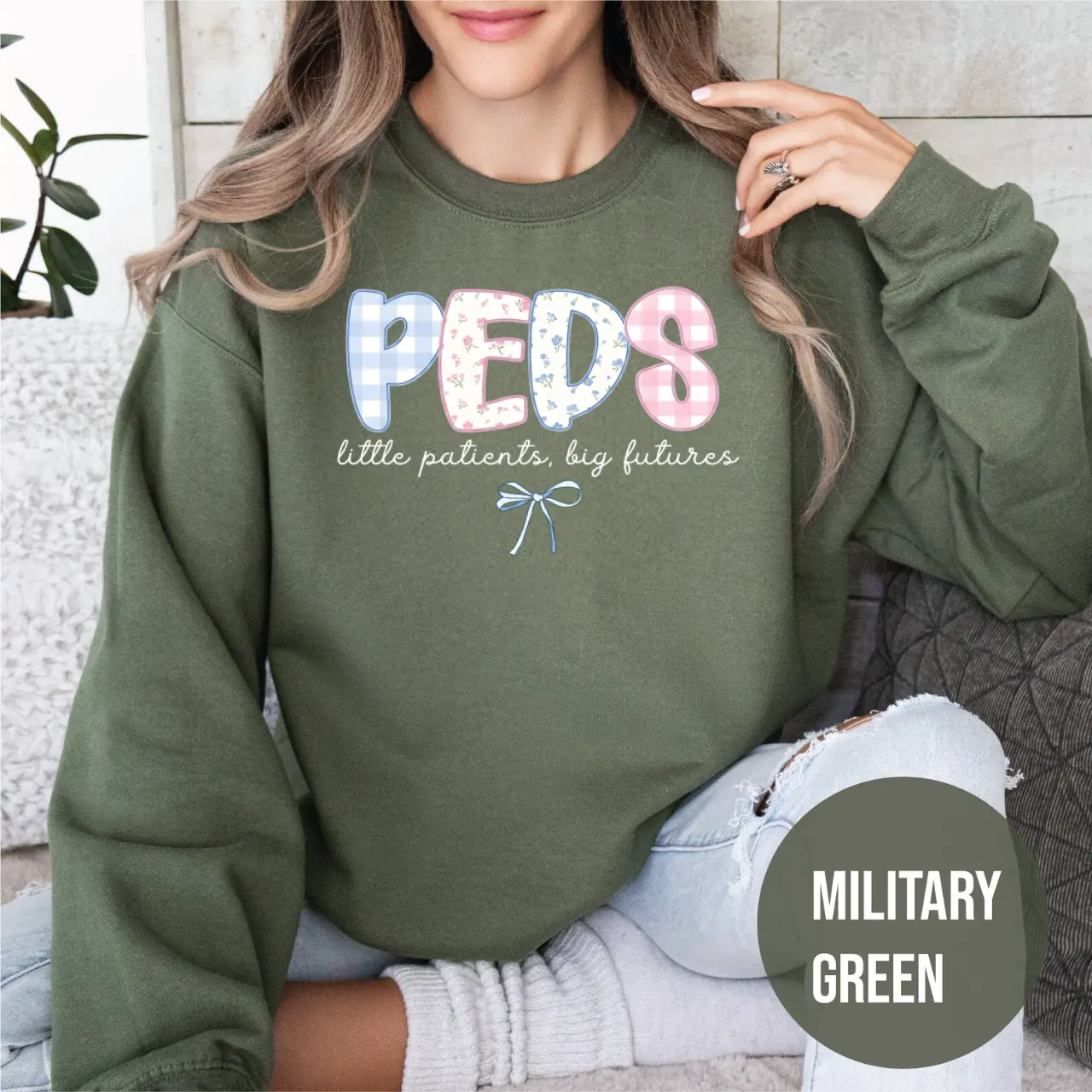 Pediatric Nurse Sweatshirt, PEDS Nurse Crewneck, PICU RN Graphic Sweater, Pediatric Nursing Student Gift