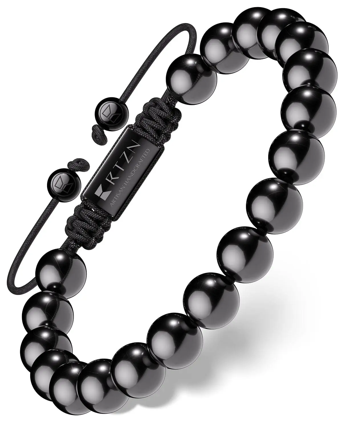 RTZN Black Tourmaline Beaded Bracelet For Men - Bali Style