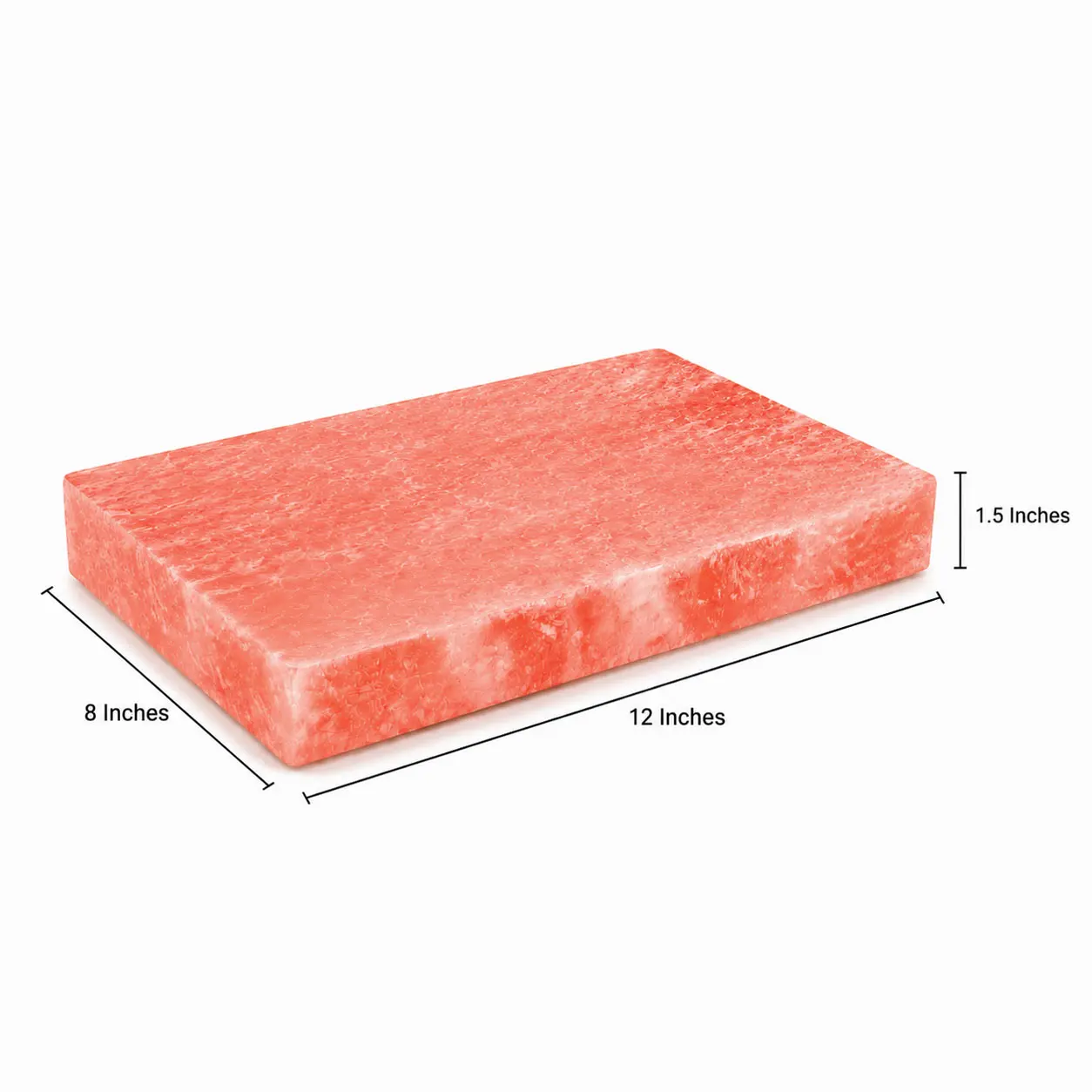 Himalayan Pink Salt Cooking Plate (12x8x1.5 in, No Tray) - Natural Salt Slab for Grilling, Searing, Serving, Enhances Flavor for Savory BBQ Dishes
