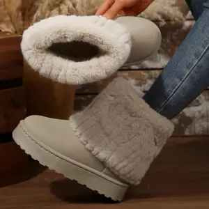 Womens Snow Boots Fluzzy Lined Short Boots for Warm Winter Casual Style & Comfortable Platform Non-Slip Shoes