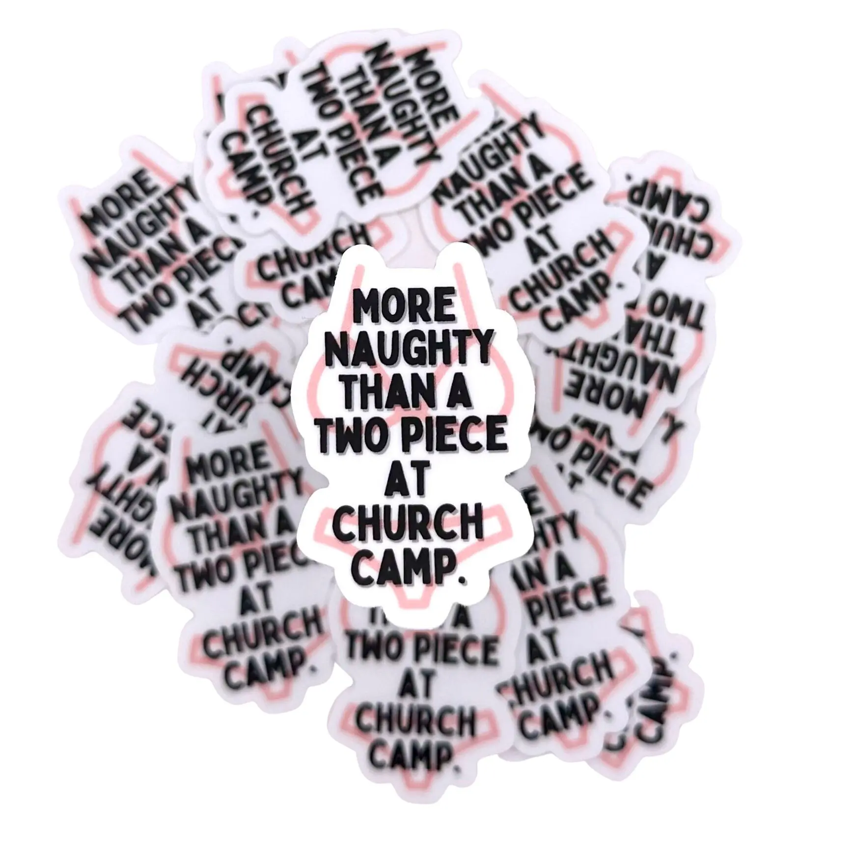 Sinful Sticker Shop Naughty Two Piece Sticker 1.29 x 2 Inch Durable Weather Resistant Dishwasher Safe for Water Bottles Laptops Bumpers Playful Bold Design