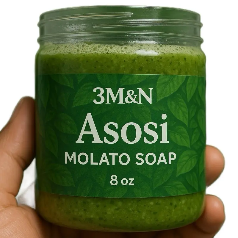 3M&N Asosi Molato Soap 8 oz - Natural Charcoal Turmeric Cleansing Face Soap for Effective Skin Care
