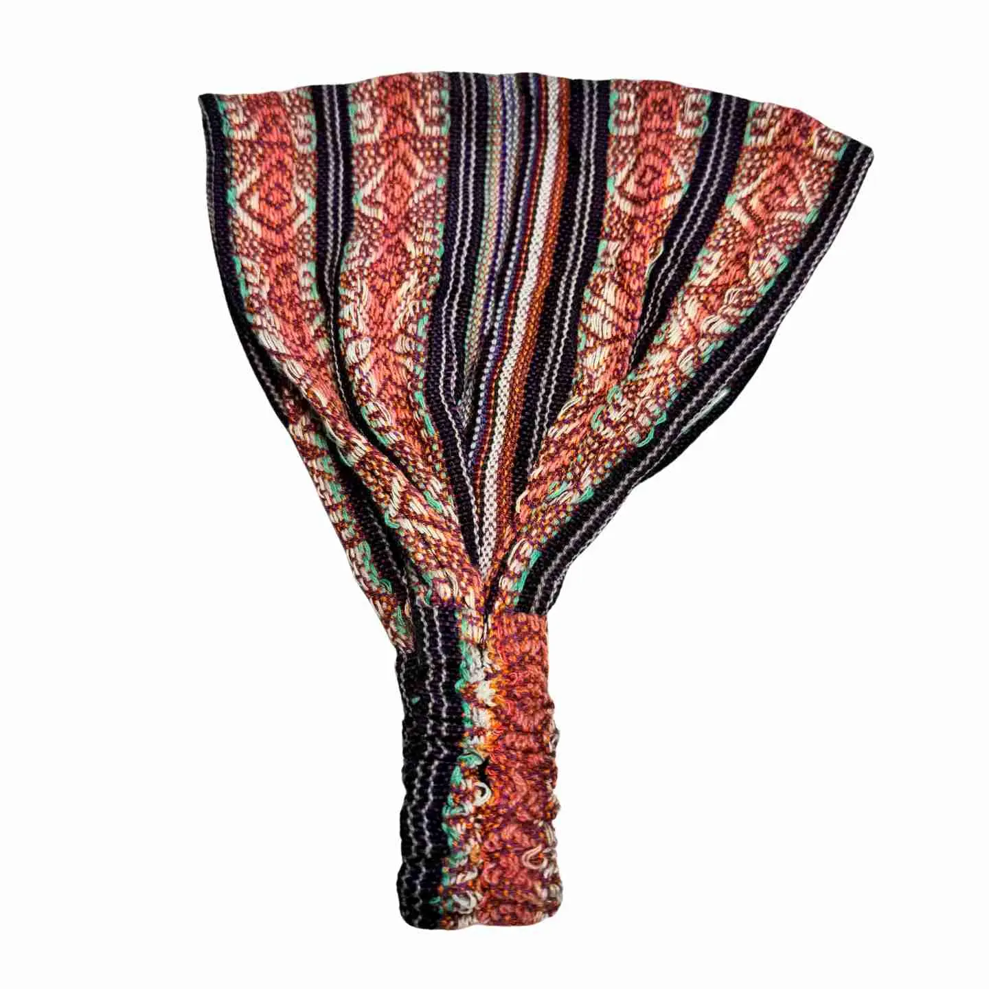 Bohemian Elastic Sweatband Headband - 100% Artisan Cotton, Multicolor Geometric Design, Ethically Made for All Daily Festivals, Activewear Dreadlock Wrap