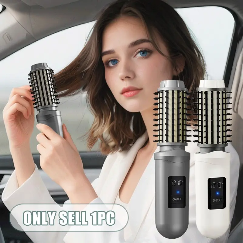 Mini Portable Straight Hair Comb, Home Digital Curling Iron, Hair Styler, Styling Hair Tools, USB Rechargeable Wireless Negative Ion Straightener, Hair Straightening Brush, Instant Straightening, No Damage