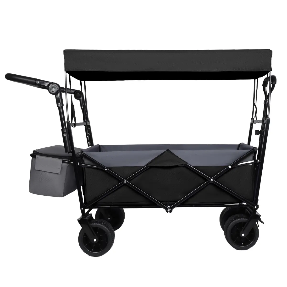 wonderfold wagons 3-in-1 Stroller Wagon for 2 Kids, All-Terrain Foldable Kids Wagon Stroller with Removable Canopy, Mosquito Net, Snack Tray, Cup Holders & Storage Basket，Wagon for Outdoor & Beach, Adjustable Push & Pull Handle, Footwell & L#Summervibes