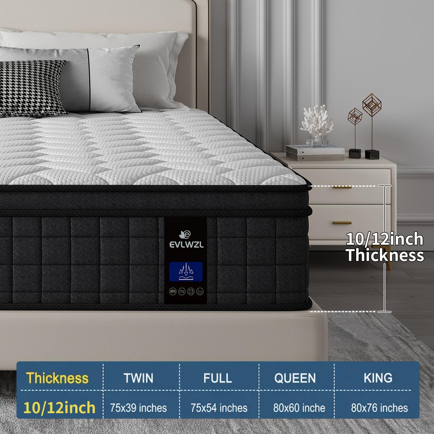 10INCH/12INCH -Twin/Queen/King Size Mattress, Premium High Quality Deep Sleep Firm Mattress Extra Lumbar Support, Memory Foam Hybrid Euro Top Luxury Mattress, Individually Wrapped Pocket Coils And Motion Isolation