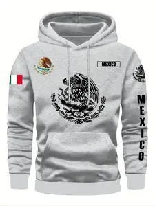 Mexico National Emblem Printed Graphic Hoodie, a Sporty, Casual and Long Sleeve Men's Top